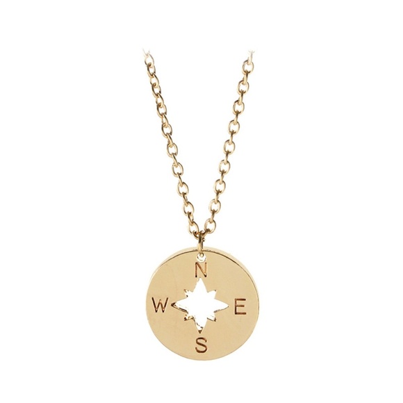 **ILARIA* Gold Compass Pendant Fashion Necklace - Picture 1 of 4